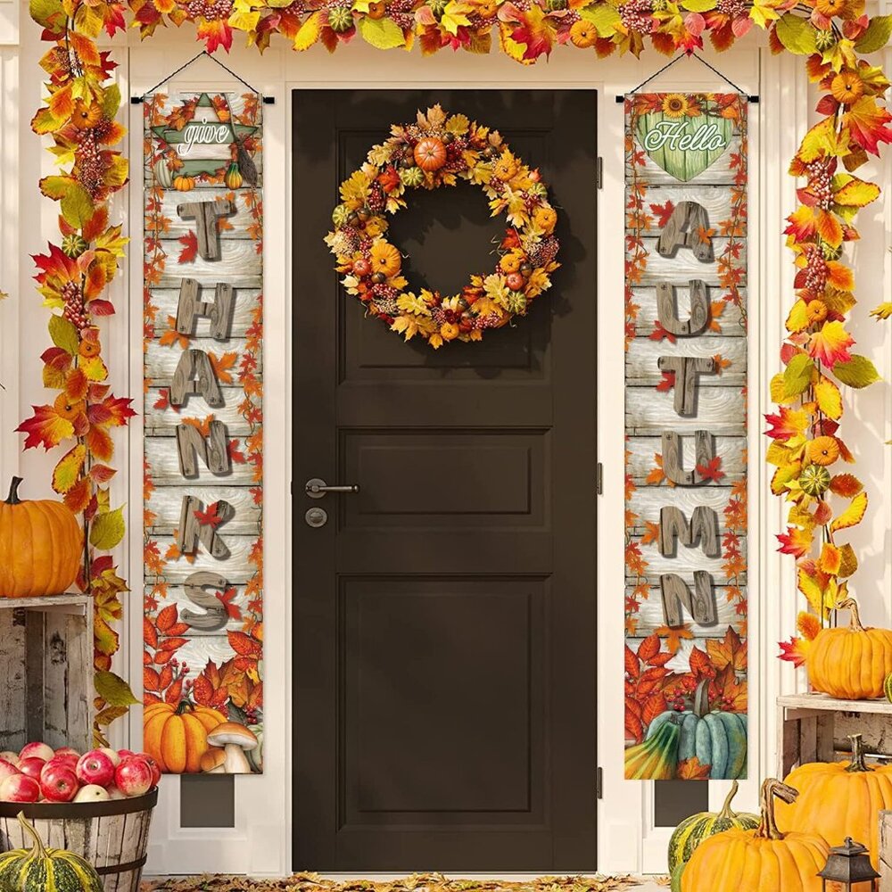 Thanksgiving Porch Banners and Decorations